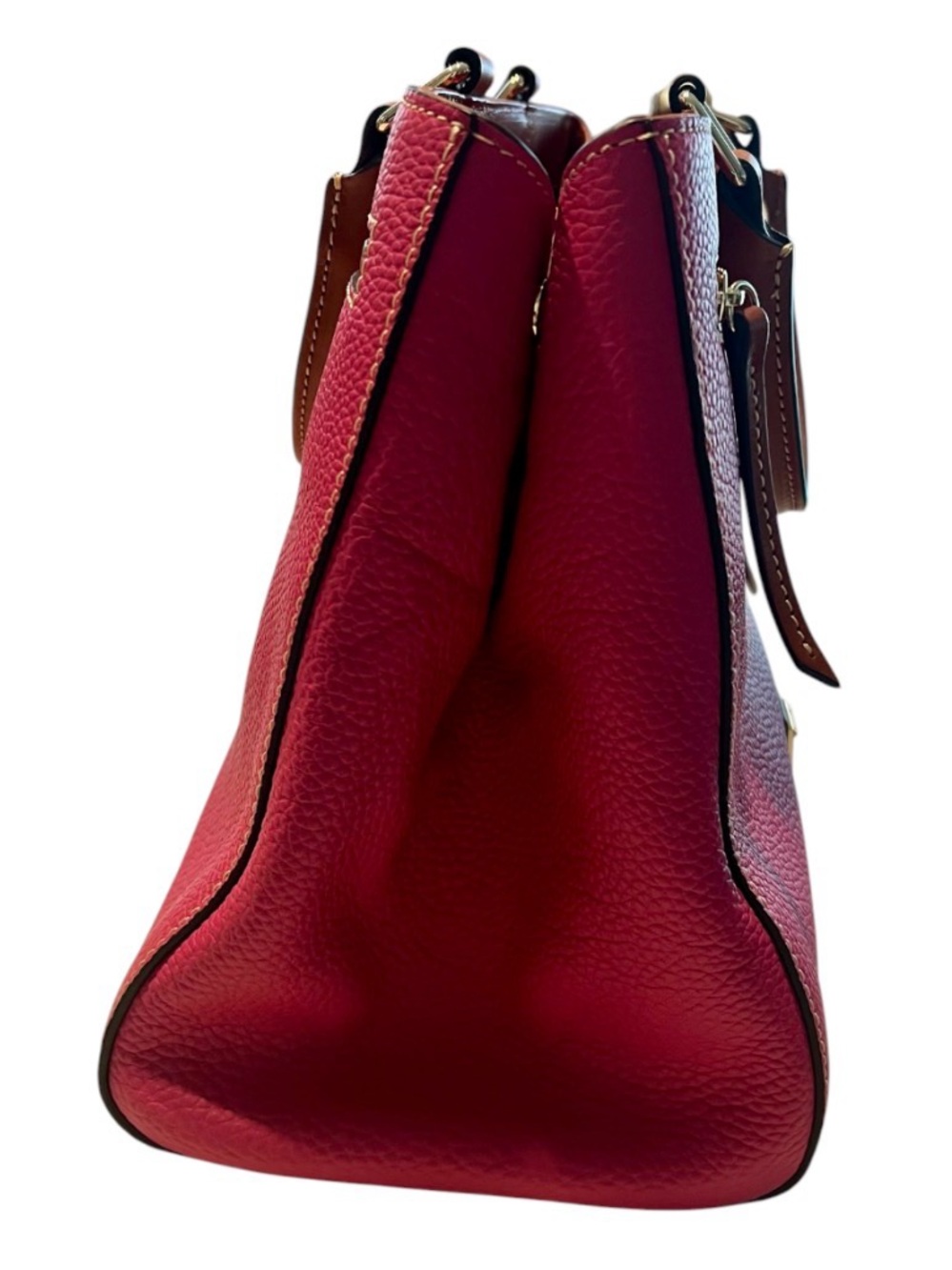 Dooney & Bourke Hot Pink Pebbled Leather Satchel + Silk Scarf – NWT - Picture 2 of 4